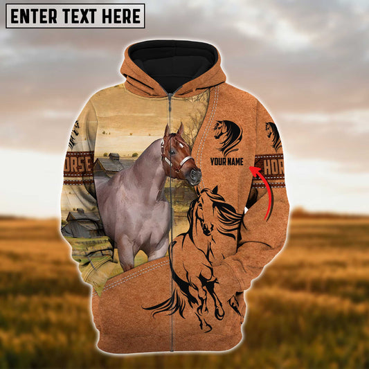 Uni Custom Name Farm Horse Lovers 3D Printed Hoodie