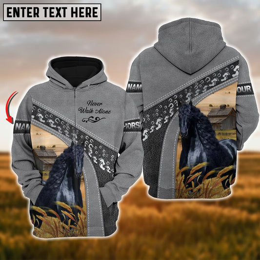 Uni Custom Name Farm Horse Lovers 3D Printed Hoodie