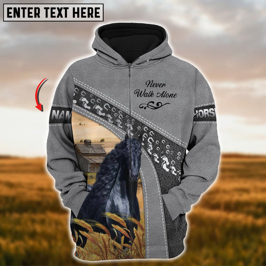 Uni Custom Name Farm Horse Lovers 3D Printed Hoodie