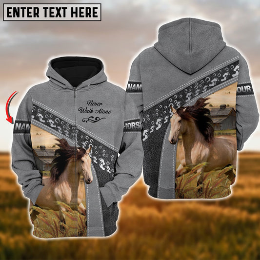 Uni Custom Name Farm Horse Lovers 3D Printed Hoodie