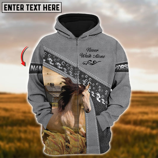 Uni Custom Name Farm Horse Lovers 3D Printed Hoodie