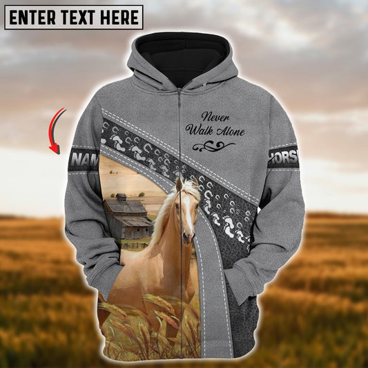 Uni Custom Name Farm Horse Lovers 3D Printed Hoodie