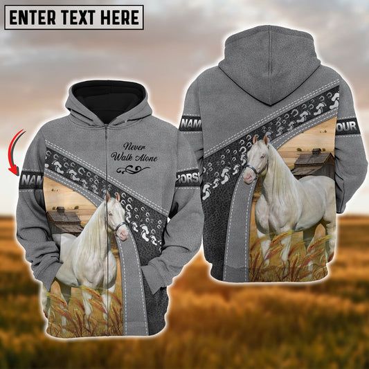 Uni Custom Name Farm Horse Lovers 3D Printed Hoodie