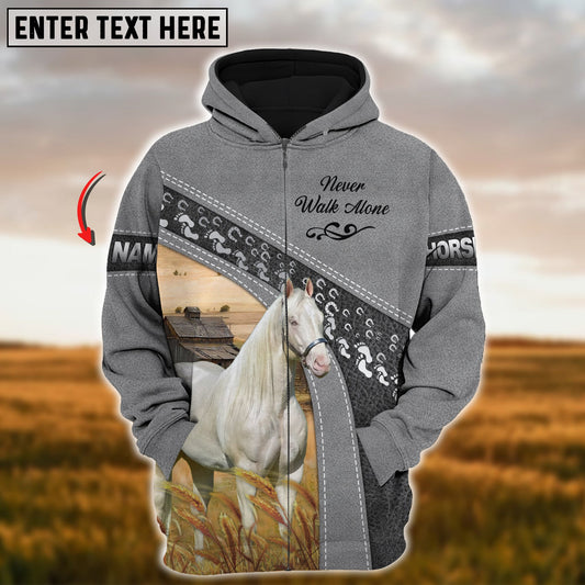 Uni Custom Name Farm Horse Lovers 3D Printed Hoodie