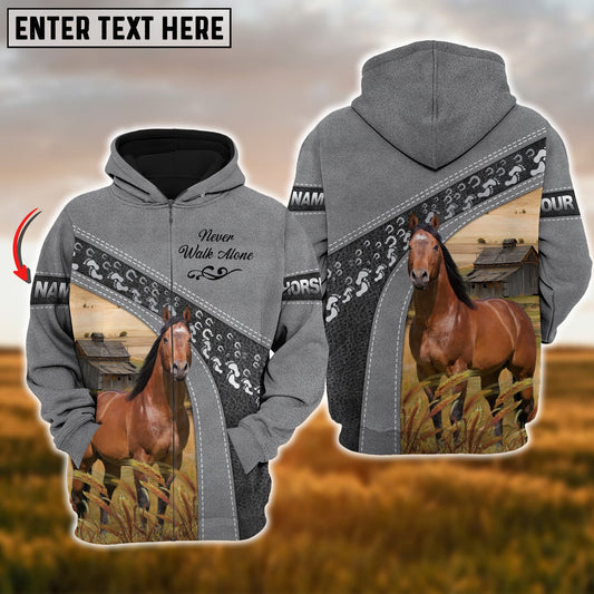 Uni Custom Name Farm Horse Lovers 3D Printed Hoodie