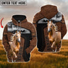 Uni Custom Name Palomin Horse Leather Pattern 3D Hoodie
