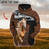 Uni Custom Name Palomin Horse Leather Pattern 3D Hoodie