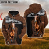 Uni Custom Name American Quarter Horse Leather Pattern 3D Hoodie