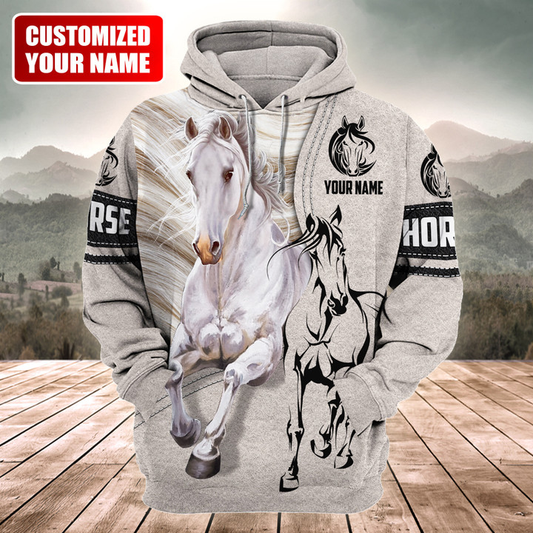 Uni Custom Name Horse Lovers 3D Hoodie