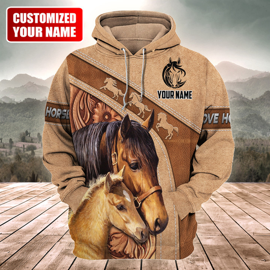 Uni Custom Name Horse Lovers 3D Hoodie