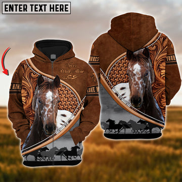 Uni Custom Name Appaloosa Horse Never Walk Alone 3D Hoodie