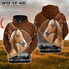 Uni Custom Name Palomino Horse Never Walk Alone 3D Hoodie