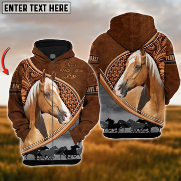 Uni Custom Name Palomino Horse Never Walk Alone 3D Hoodie