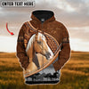 Uni Custom Name Palomino Horse Never Walk Alone 3D Hoodie