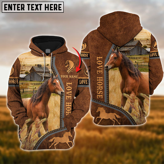 Uni Custom Name Farm Horse Lovers 3D Printed Hoodie