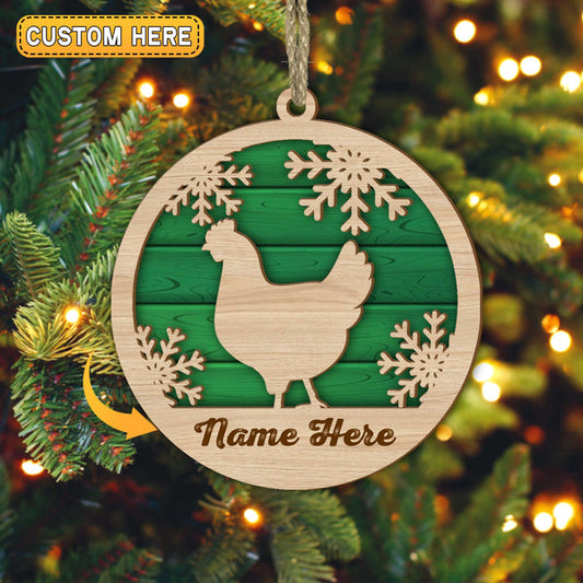 Uni Chicken Christmas Gift Custom Shape Wooden Ornament