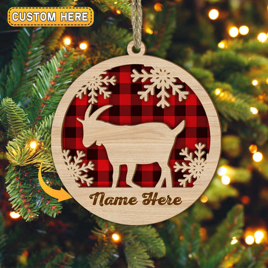 Uni Goat Christmas Gift Custom Shape Wooden Ornament