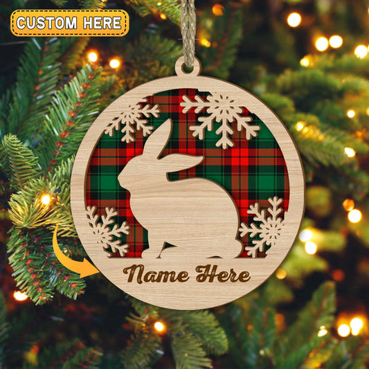 Uni Rabbit Christmas Gift Custom Shape Wooden Ornament