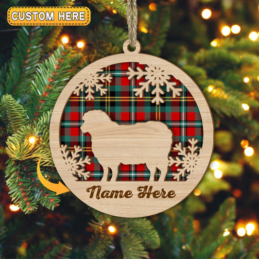 Uni Sheep Christmas Gift Custom Shape Wooden Ornament