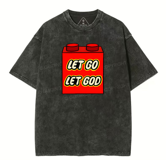 Let Go Let God Christian Washed T-Shirt Sale - GuidingCross