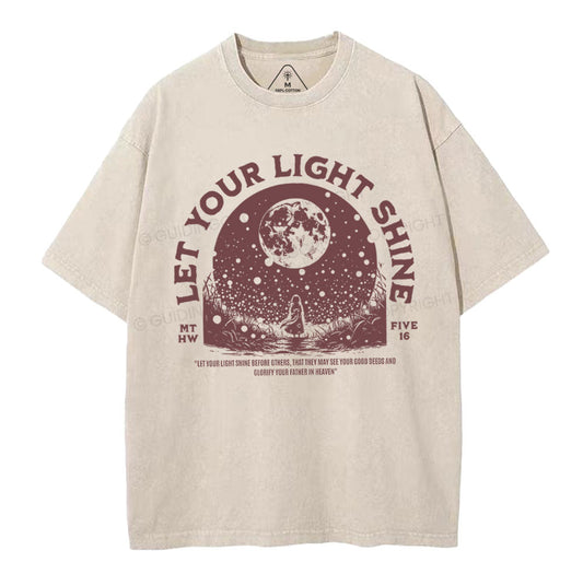 Let Your Light Shining Chrisitan Washed T-Shirt Sale - GuidingCross