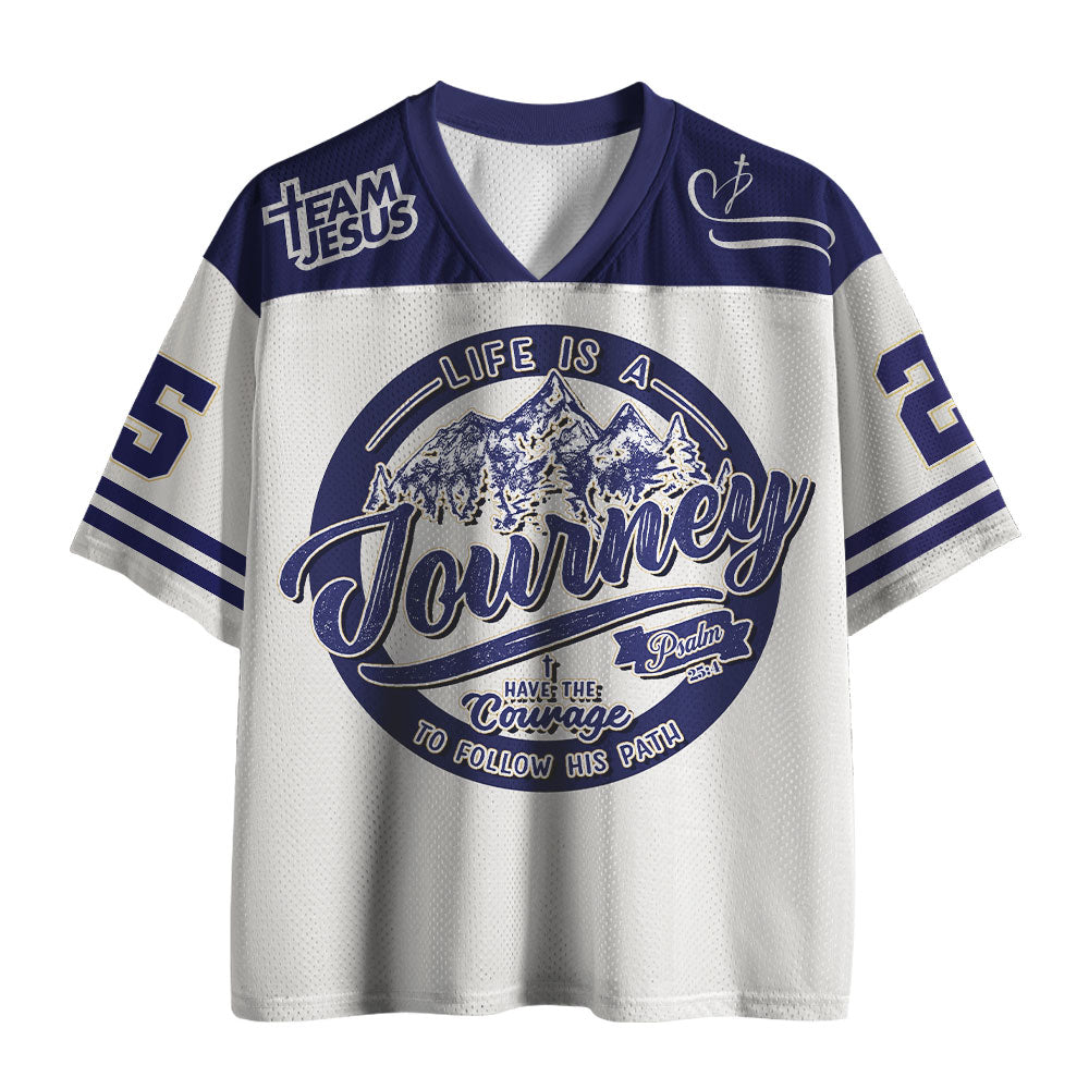 UniJames Life Is A Journey Christian White Mesh Jersey
