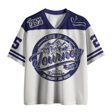 UniJames Life Is A Journey Christian White Mesh Jersey