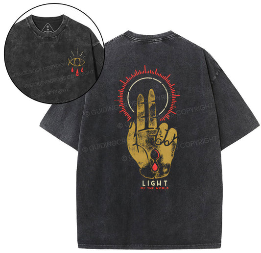 Light Of The World Christian Washed T-Shirt Sale - GuidingCross