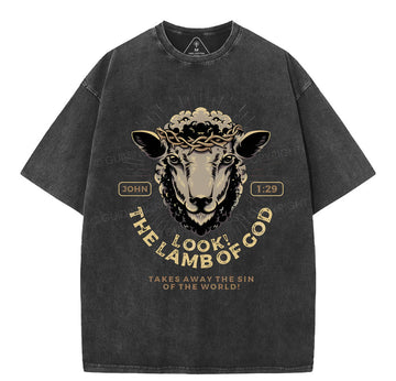 Look! The Lamb Of God Christian Washed T-Shirt Sale - GuidingCross