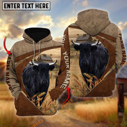 Uni Dexter Personalized Name, Farm Name 3D Mix Leather Pattern Hoodie