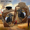 Uni Belted Galloway Personalized Name, Farm Name 3D Mix Leather Pattern Hoodie