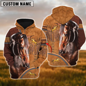 Uni Custom Name Horse Light Brown 3D Printed Hoodie
