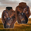 Uni Horse Lover Brown 3D Hoodie