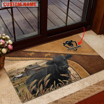 Uni Black Angus Personalized - Welcome  Doormat