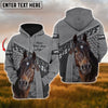 Uni Custom Name Horse Lovers Never Walk Alone 3D Hoodie