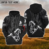 Uni Custom Name Black Horse Lovers 3D Hoodie