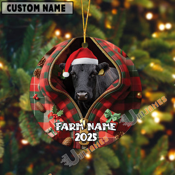 Uni Personalized Farm Name Merry Dexter Farm Plaid Ornament