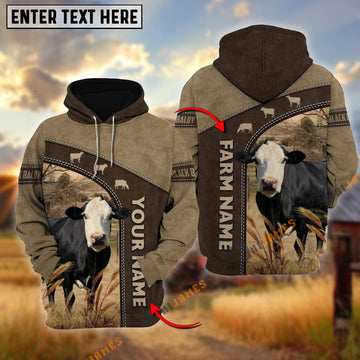 Uni Black Baldy Happiness Farming Personalized Name, Farm Name 3D Hoodie