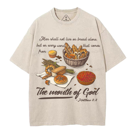 Man Shall Not Live On Bread Alone Christian Washed T-Shirt Sale - GuidingCross