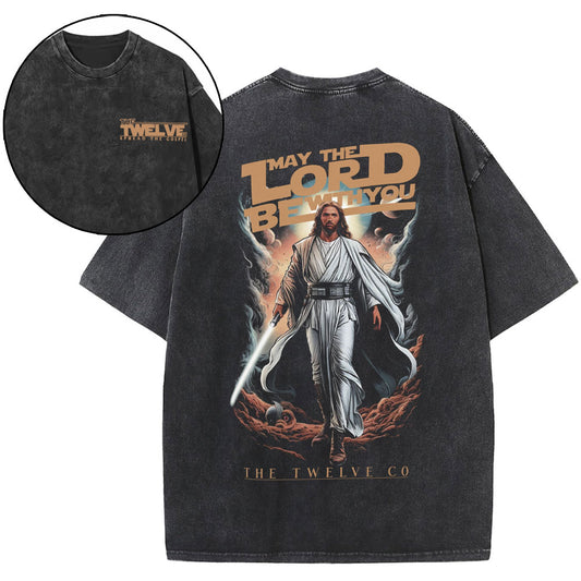 May The Lord Be With You Christian Washed T-Shirt Sale - GuidingCross