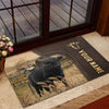 Uni Black Angus Custom Name Leather Pattern Doormat