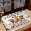 Uni Jersey Relax Cattle Farm Personalized Name Doormat