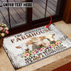 Uni Charolais Relax Cattle Farm Personalized Name Doormat
