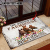 Uni Horse Relax Cattle Farm Personalized Name Doormat
