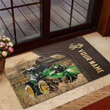Uni Tractor Custom Name Leather Pattern Doormat