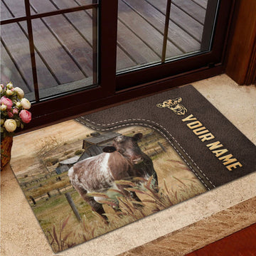 Uni Shorthorn Custom Name Leather Pattern Doormat