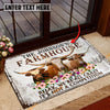 Uni Texas Longhorn Relax Cattle Farm Personalized Name Doormat