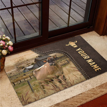 Uni Jersey Custom Name Leather Pattern Doormat