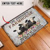 Uni Black Baldy Relax Cattle Farm Personalized Name Doormat