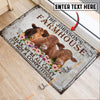 Uni Red Angus Relax Cattle Farm Personalized Name Doormat